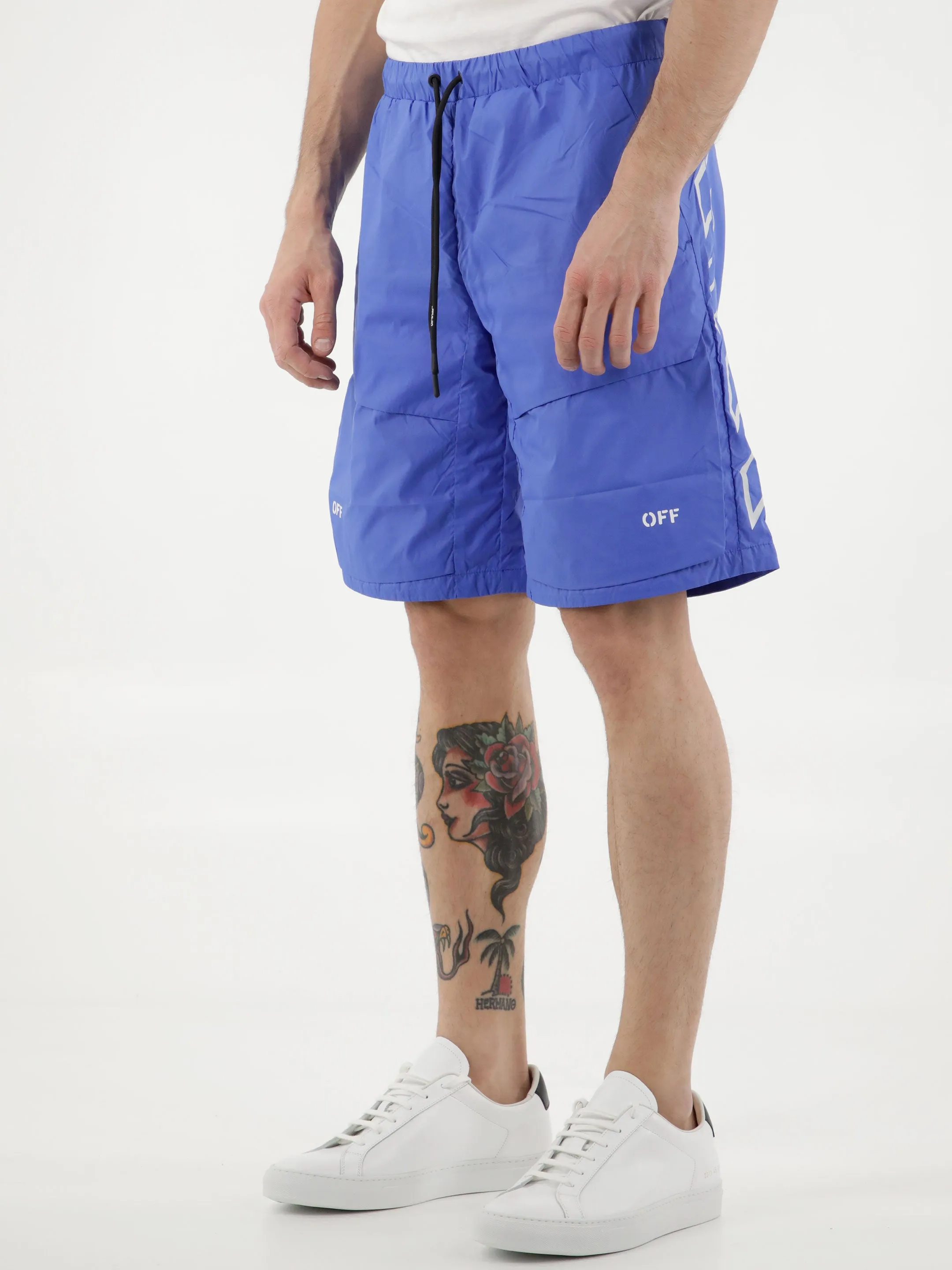 Off-White Logo Printed Drawstring Shorts