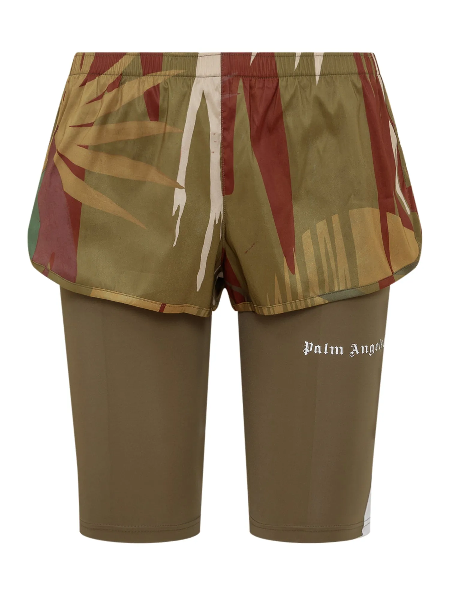 Palm Angels Logo Printed Double-Layer Shorts