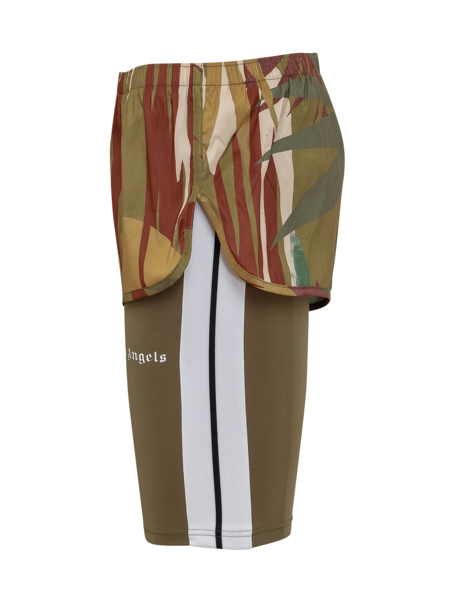 Palm Angels Logo Printed Double-Layer Shorts