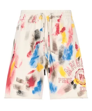 Palm Angels Paint-Effect Drawstring College Track Shorts