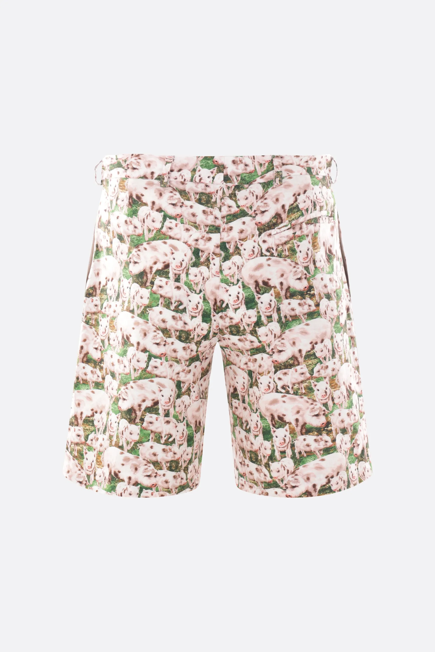 Pigs print cotton shorts