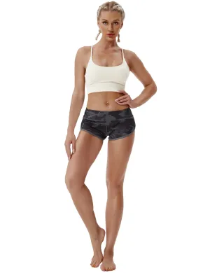 Printed Booty Gym Shorts dimgray brushcamo_Gym