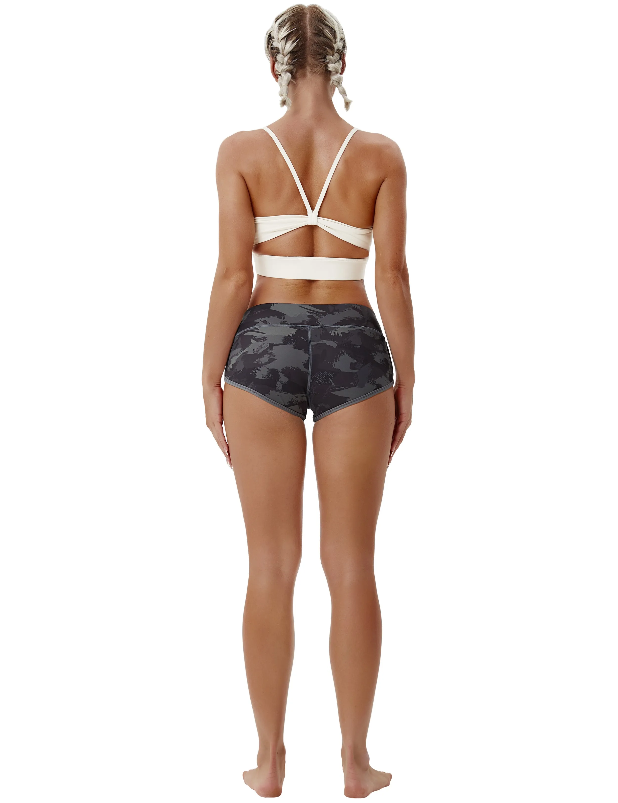 Printed Booty Gym Shorts dimgray brushcamo_Gym