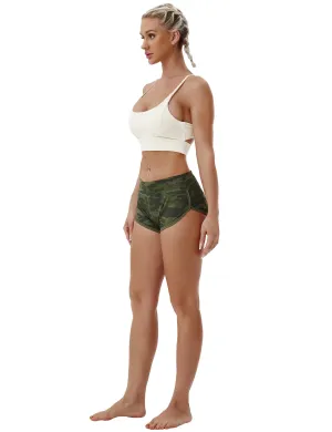 Printed Booty Plus Size Shorts green camo_Plus Size