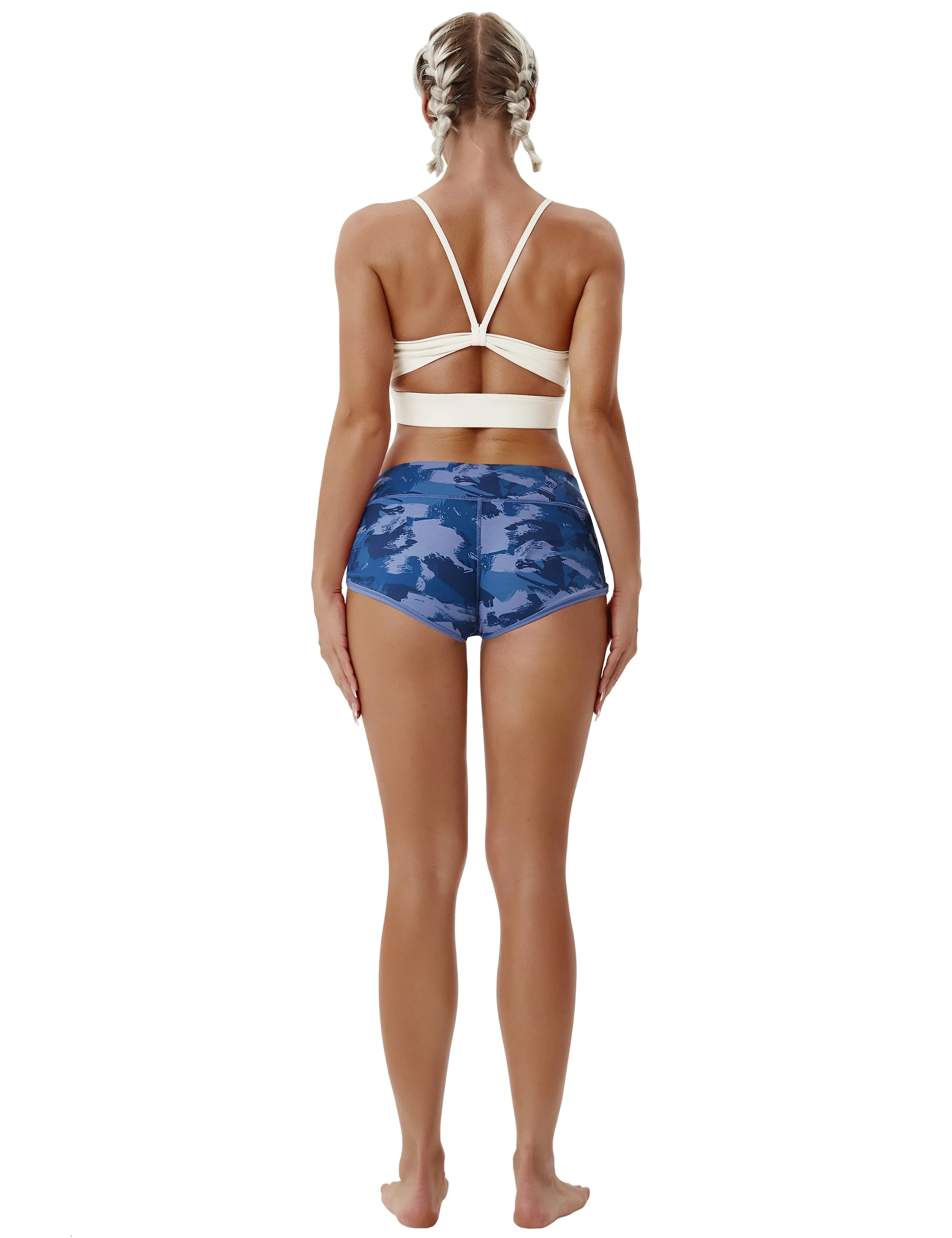 Printed Booty yogastudio Shorts navy brushcamo_yogastudio