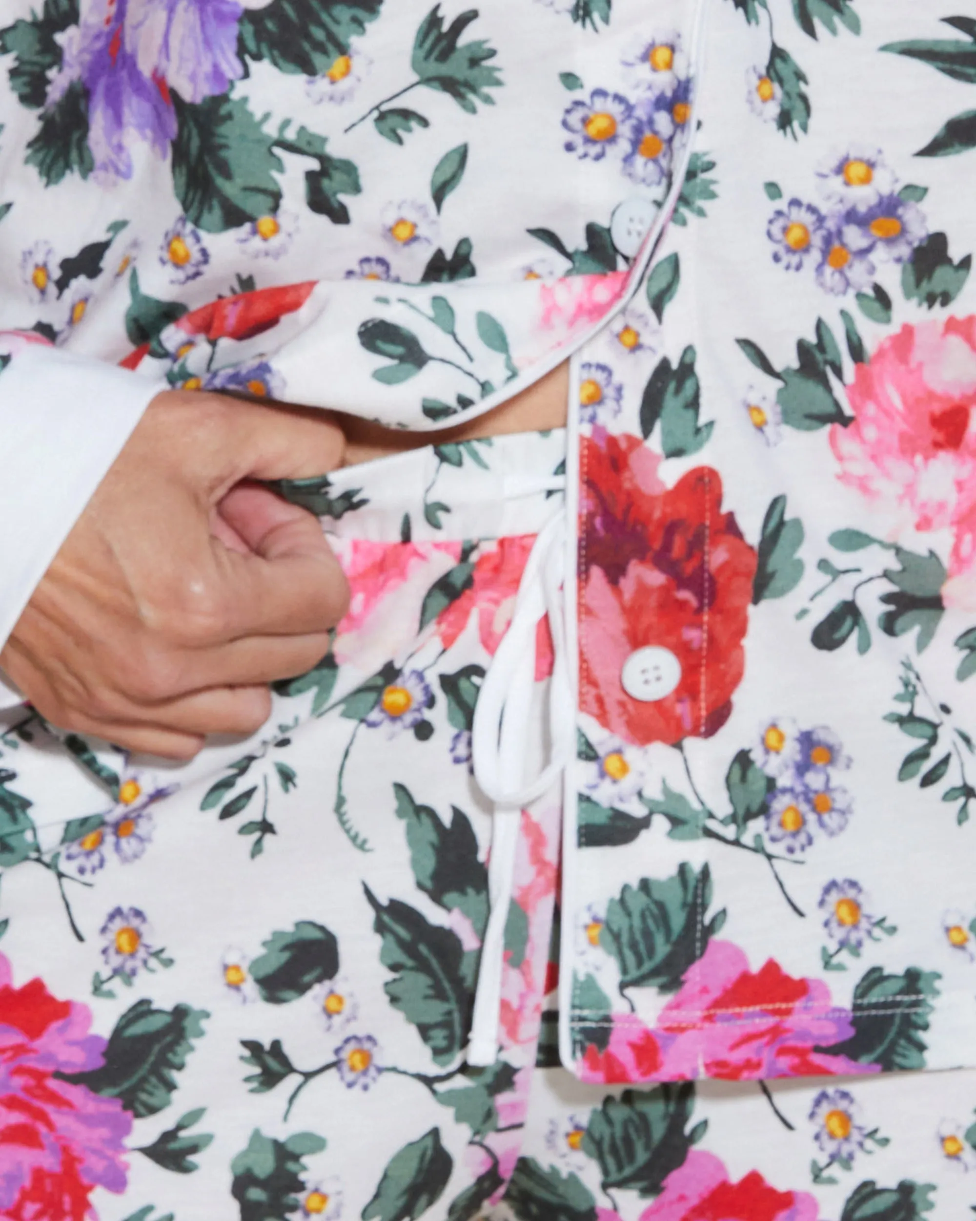 Printed Long Sleeve Top & Boxer Pajama Set