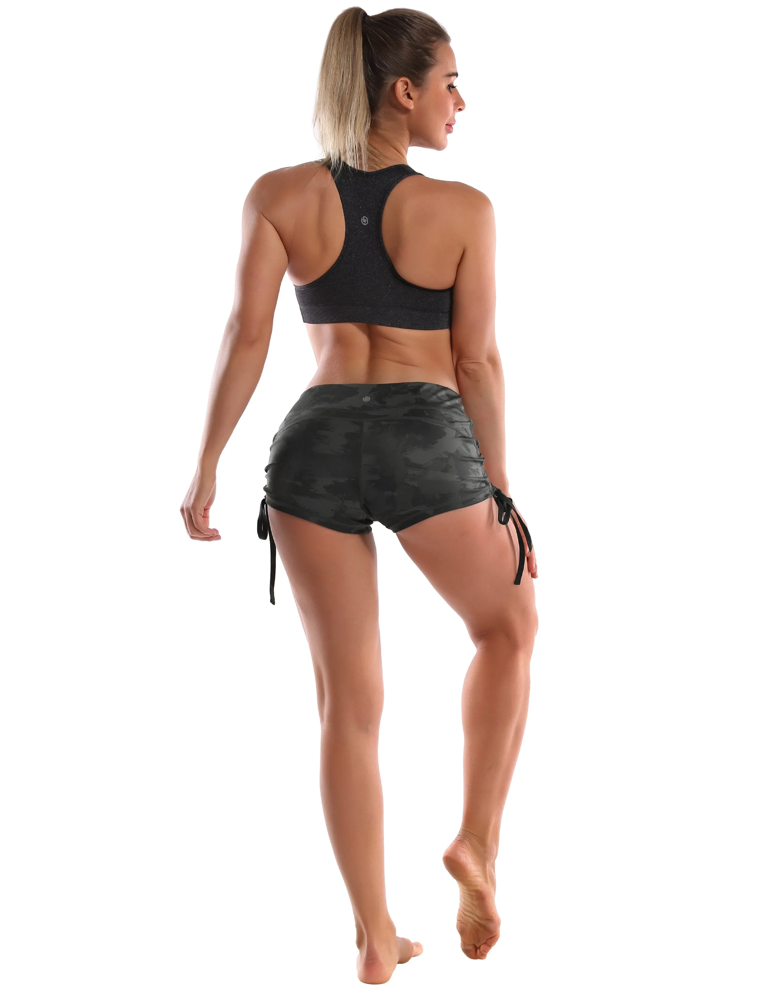 Printed Side Drawstring Hot Shorts dimgray brushcamo ins_Running