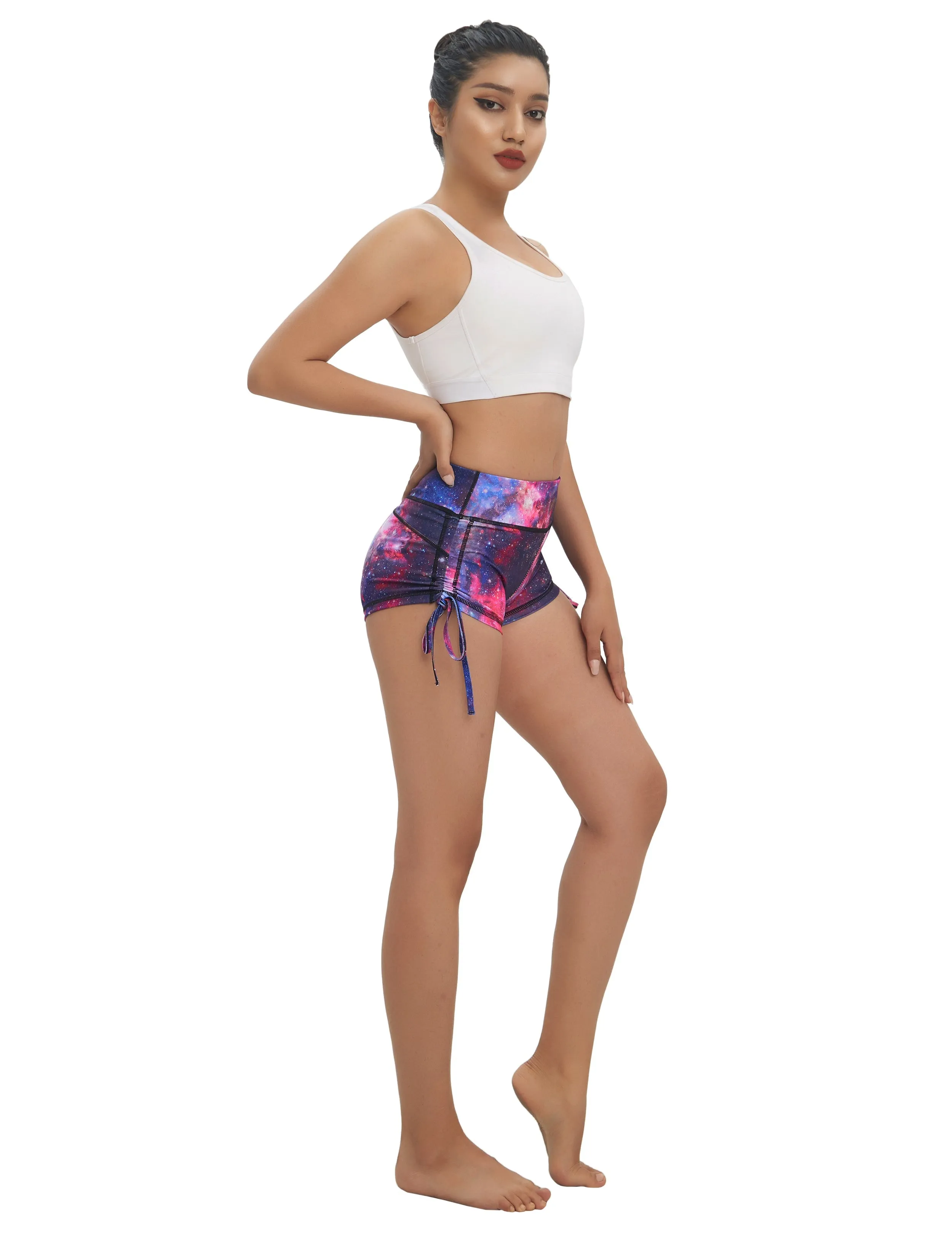 Printed Side Drawstring Hot Shorts galaxy_Gym