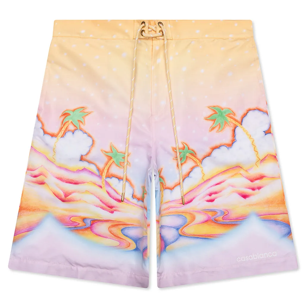 Printed Swim Boarder Shorts - Psychedelic Nirvana