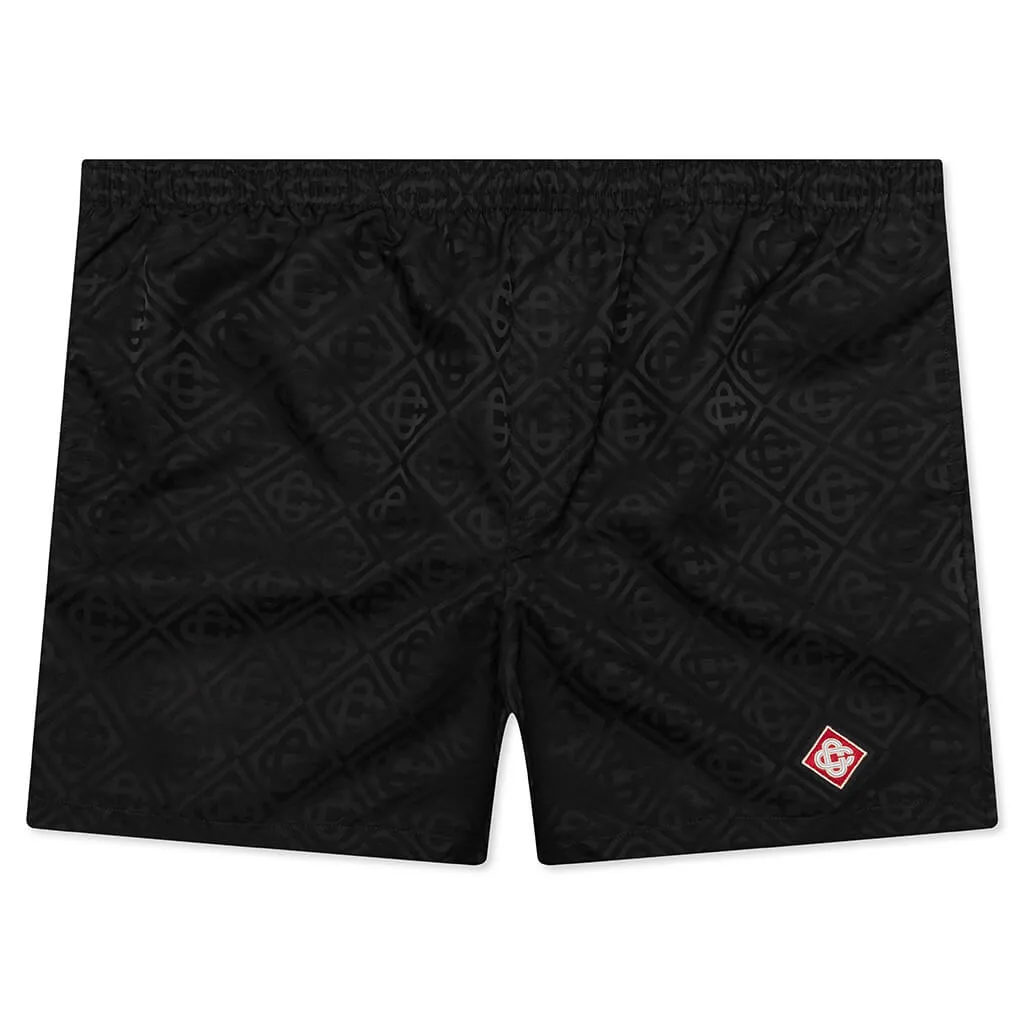 Printed Swim Shorts - Black