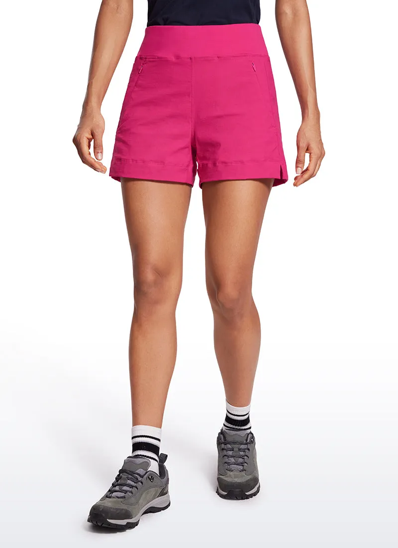 Ripstop Mid-Rise Hiking Shorts with Zip Pockets 4''