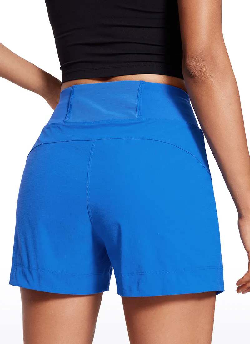 Ripstop Mid-Rise Hiking Shorts with Zip Pockets 4''