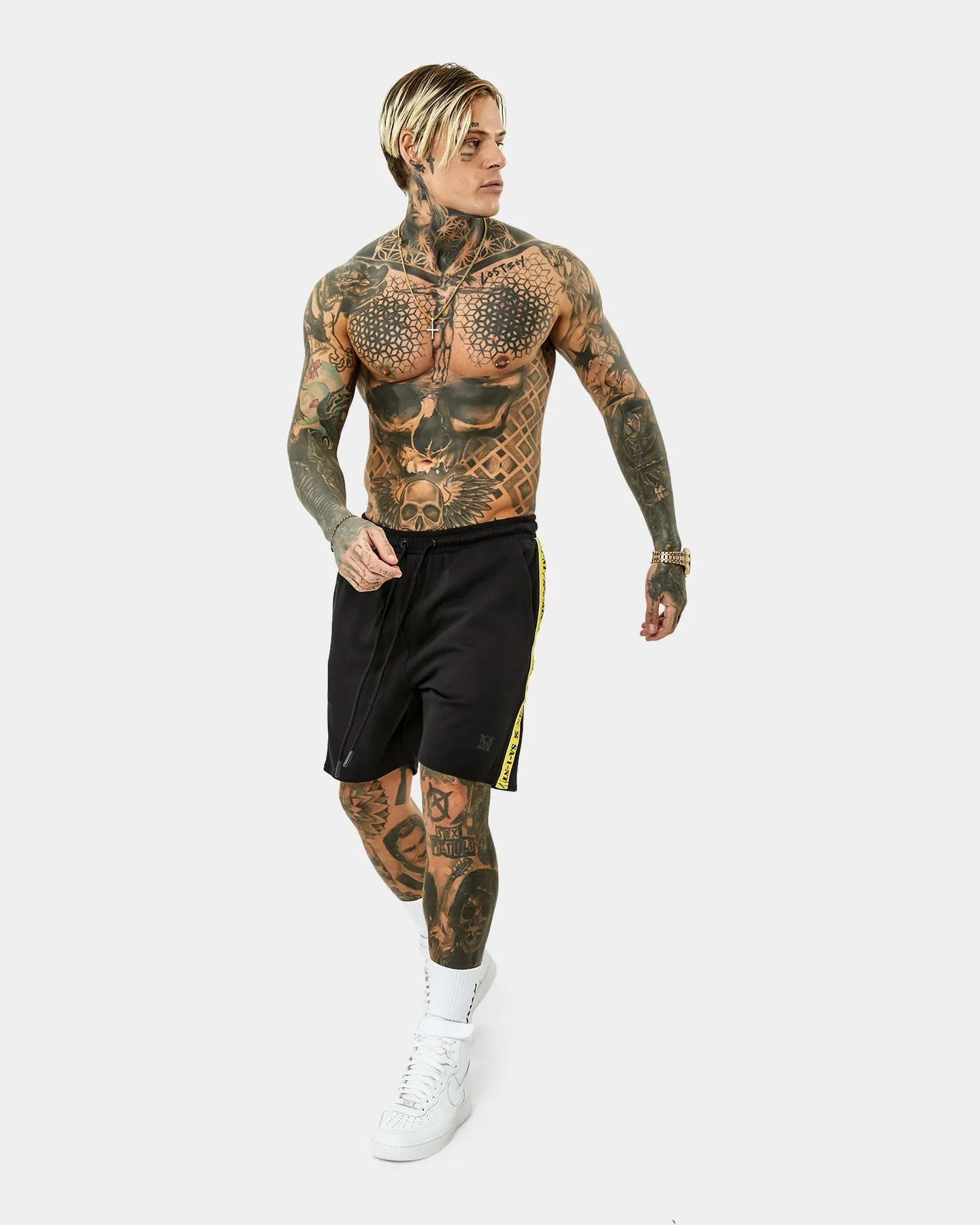 Saint Morta Monolith Sport Track Shorts Black/Yellow