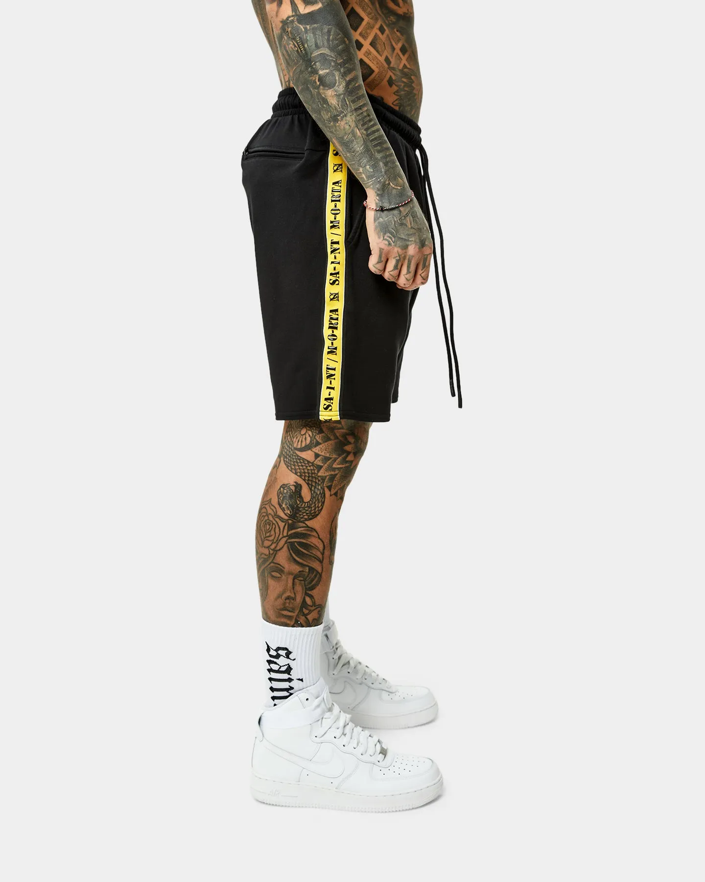 Saint Morta Monolith Sport Track Shorts Black/Yellow