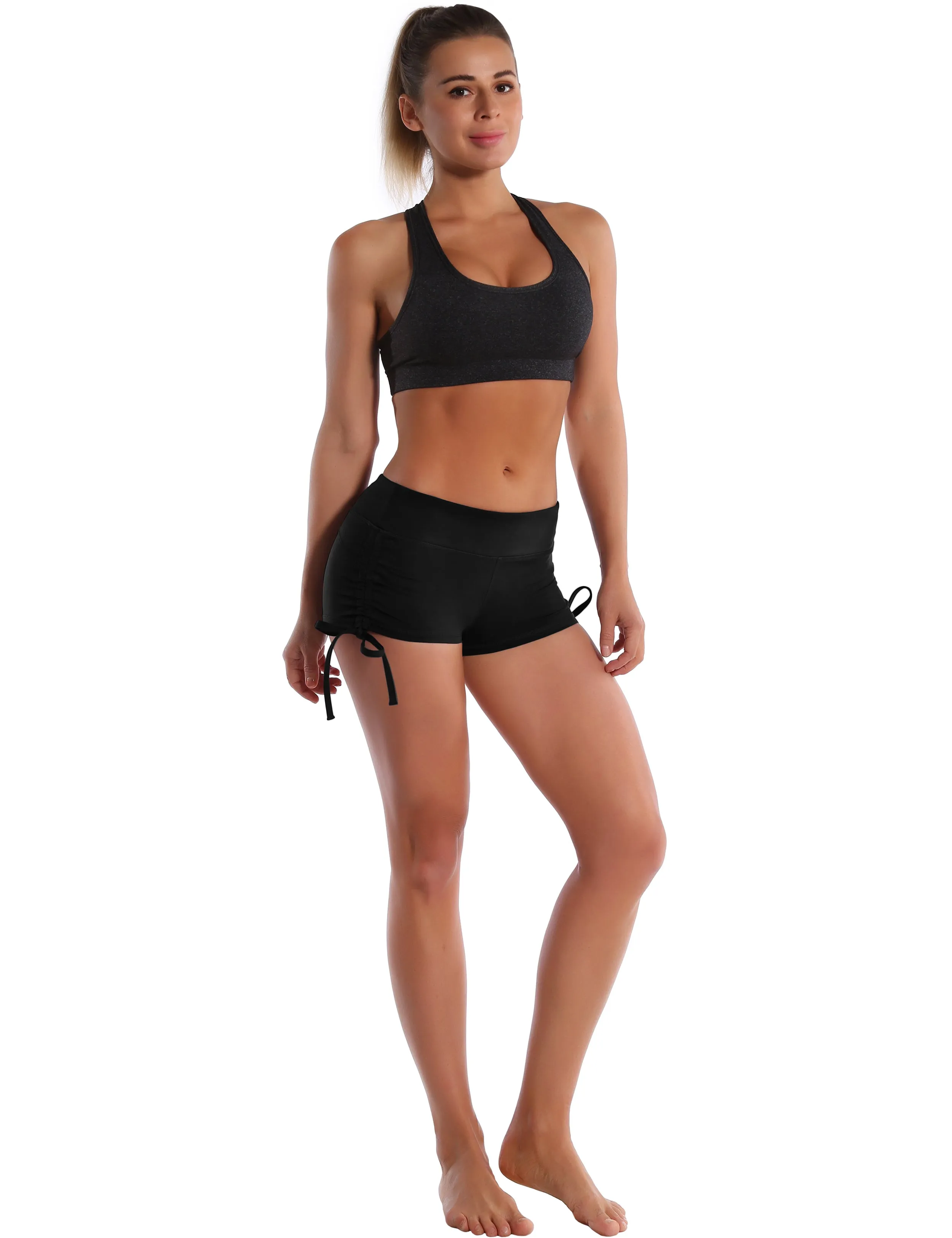 Side Drawstring Hot Shorts black_Golf