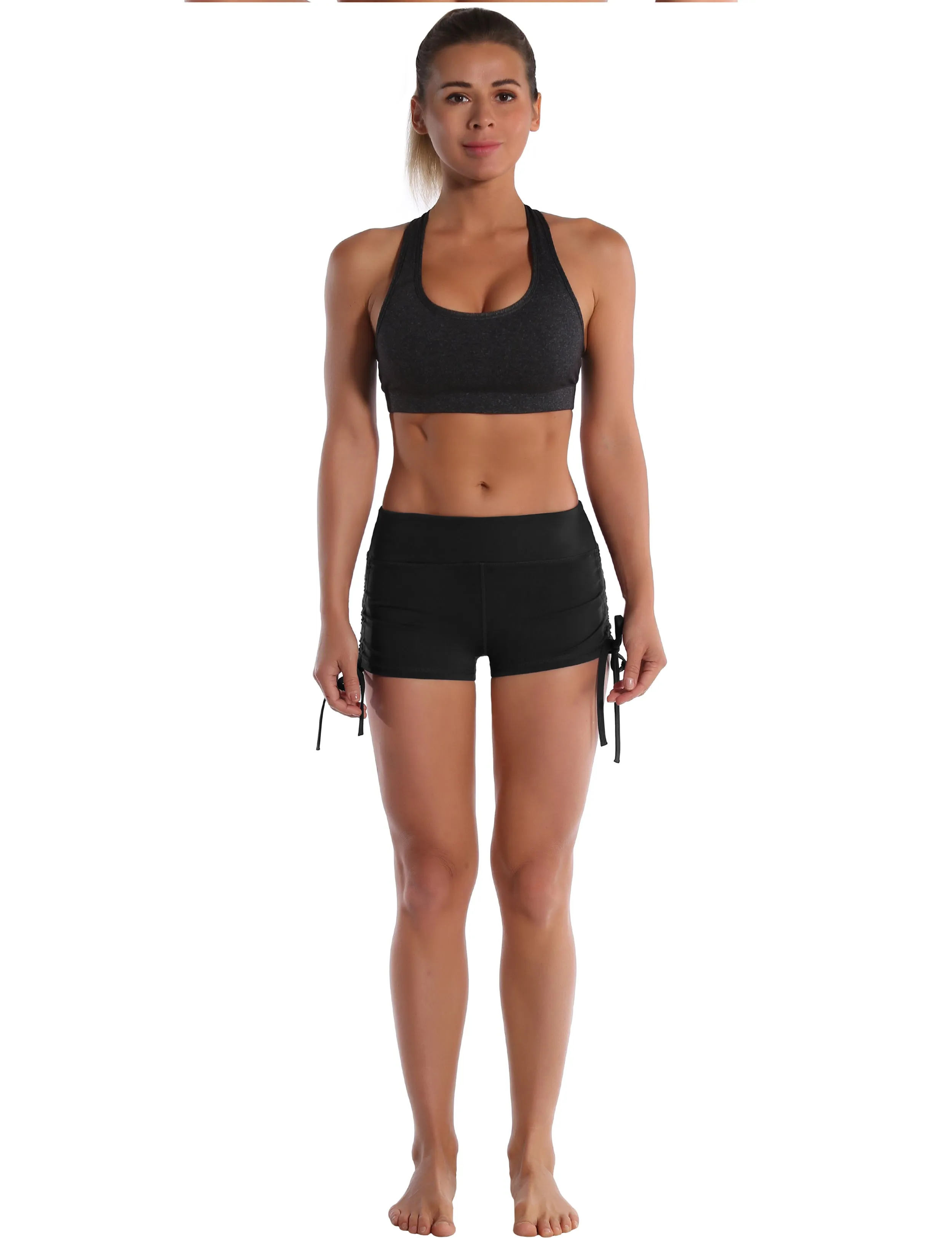 Side Drawstring Hot Shorts black_Golf