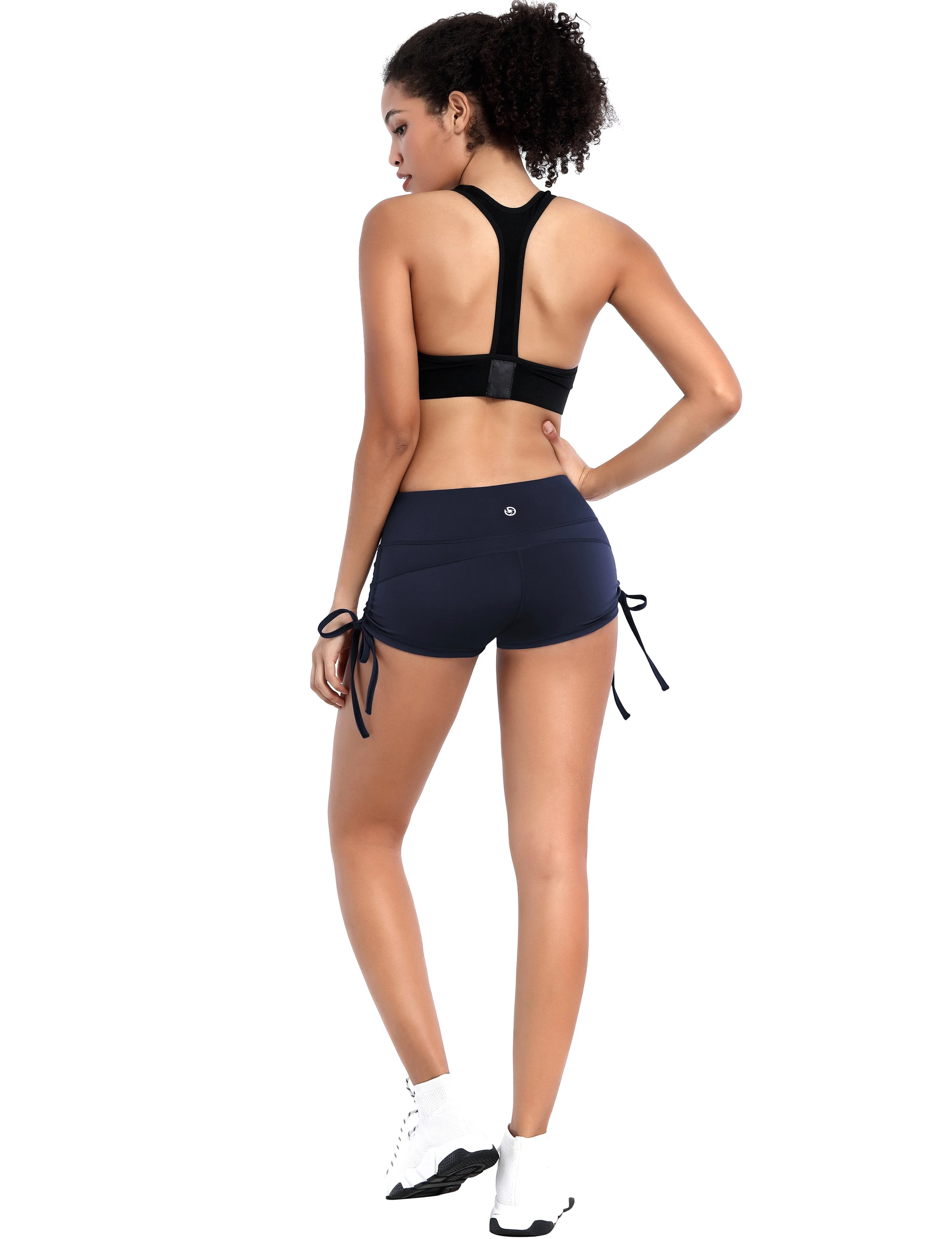 Side Drawstring Hot Shorts darknavy ins_Tall Size