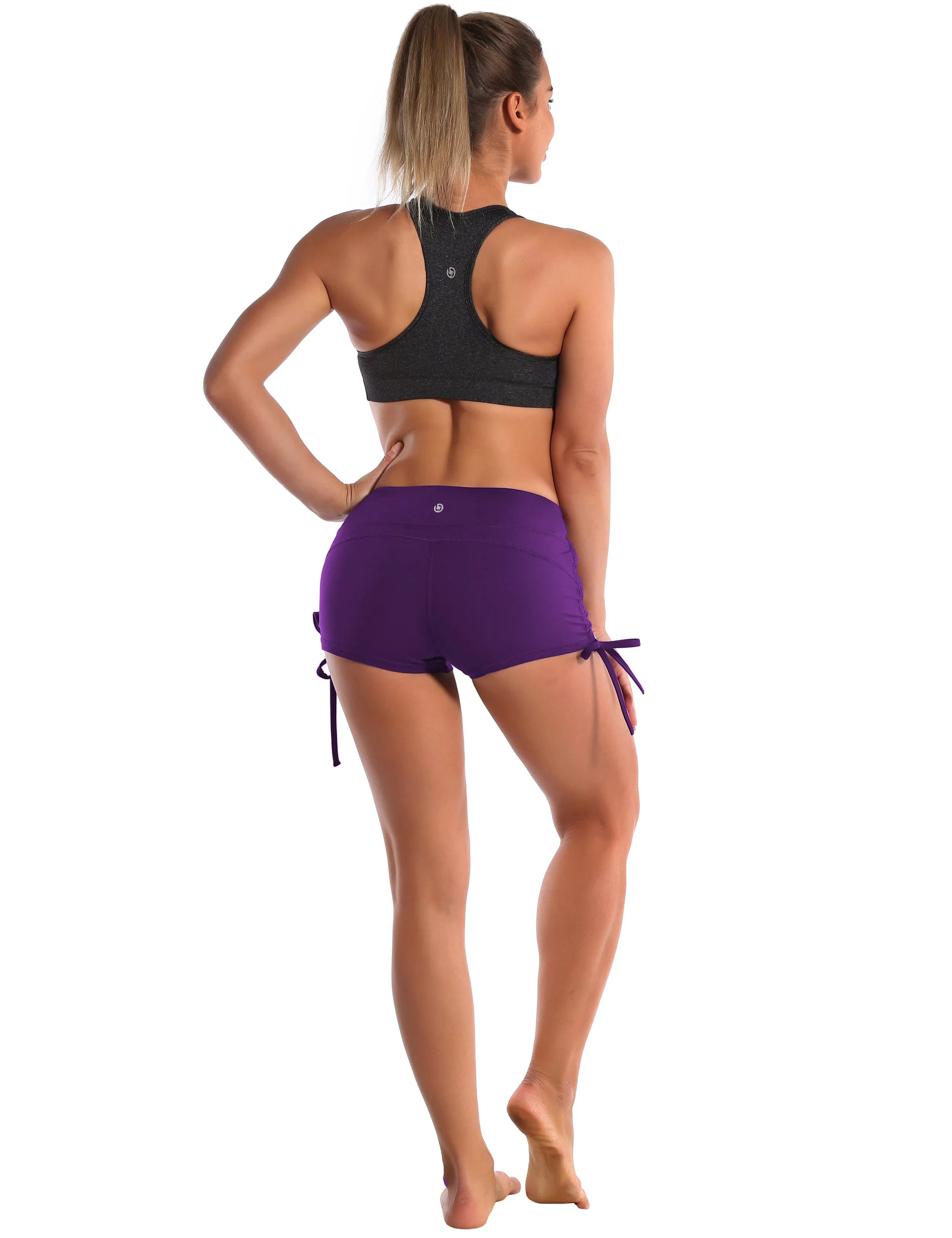 Side Drawstring Hot Shorts eggplantpurple_Running