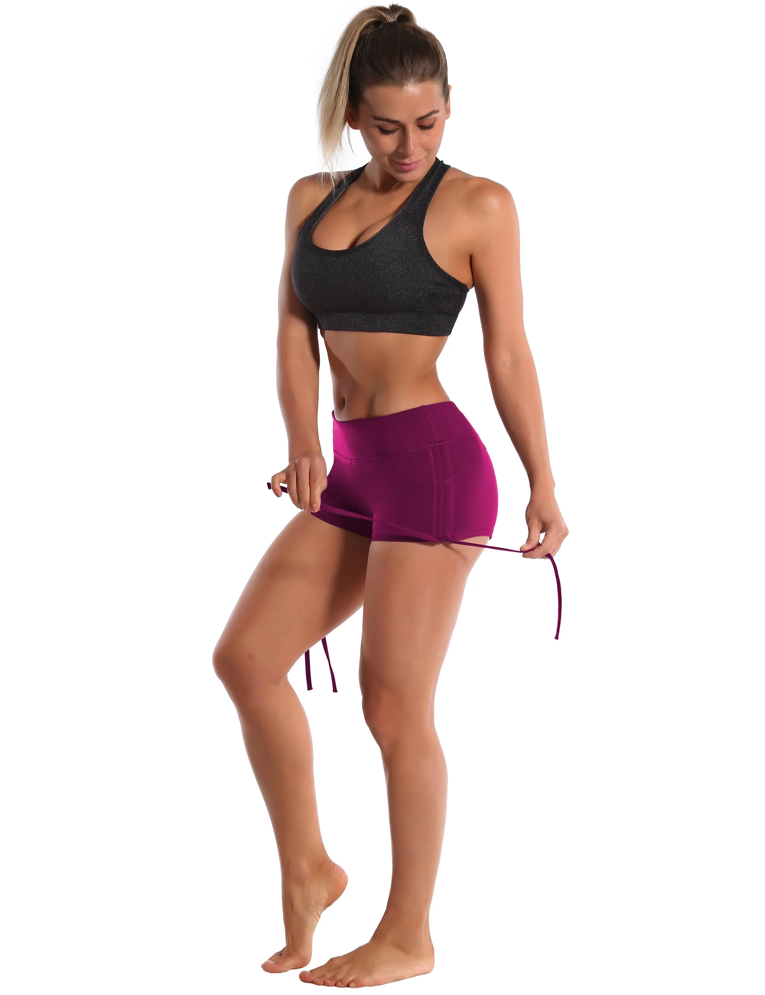 Side Drawstring Hot Shorts grapevine_Gym