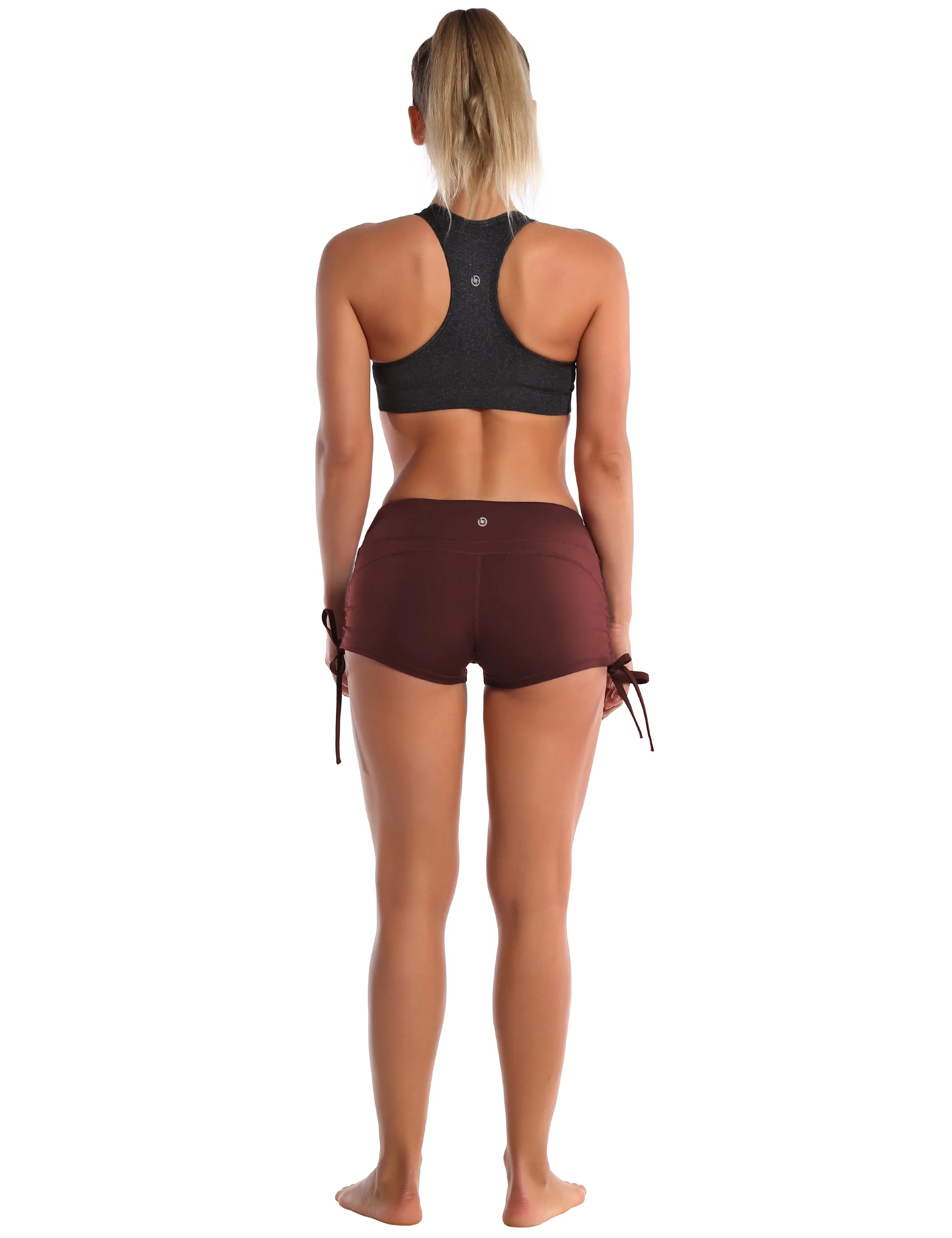 Side Drawstring Hot Shorts mahoganymaroon