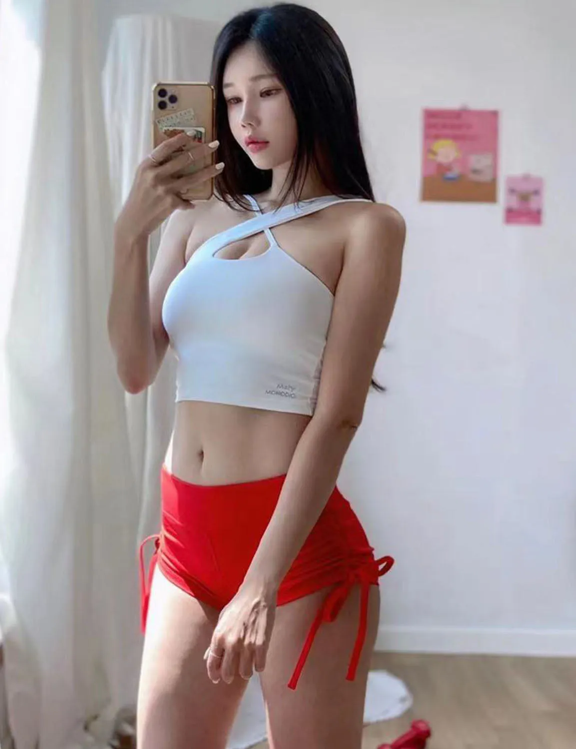 Side Drawstring Hot Shorts scarlet ins_Jogging