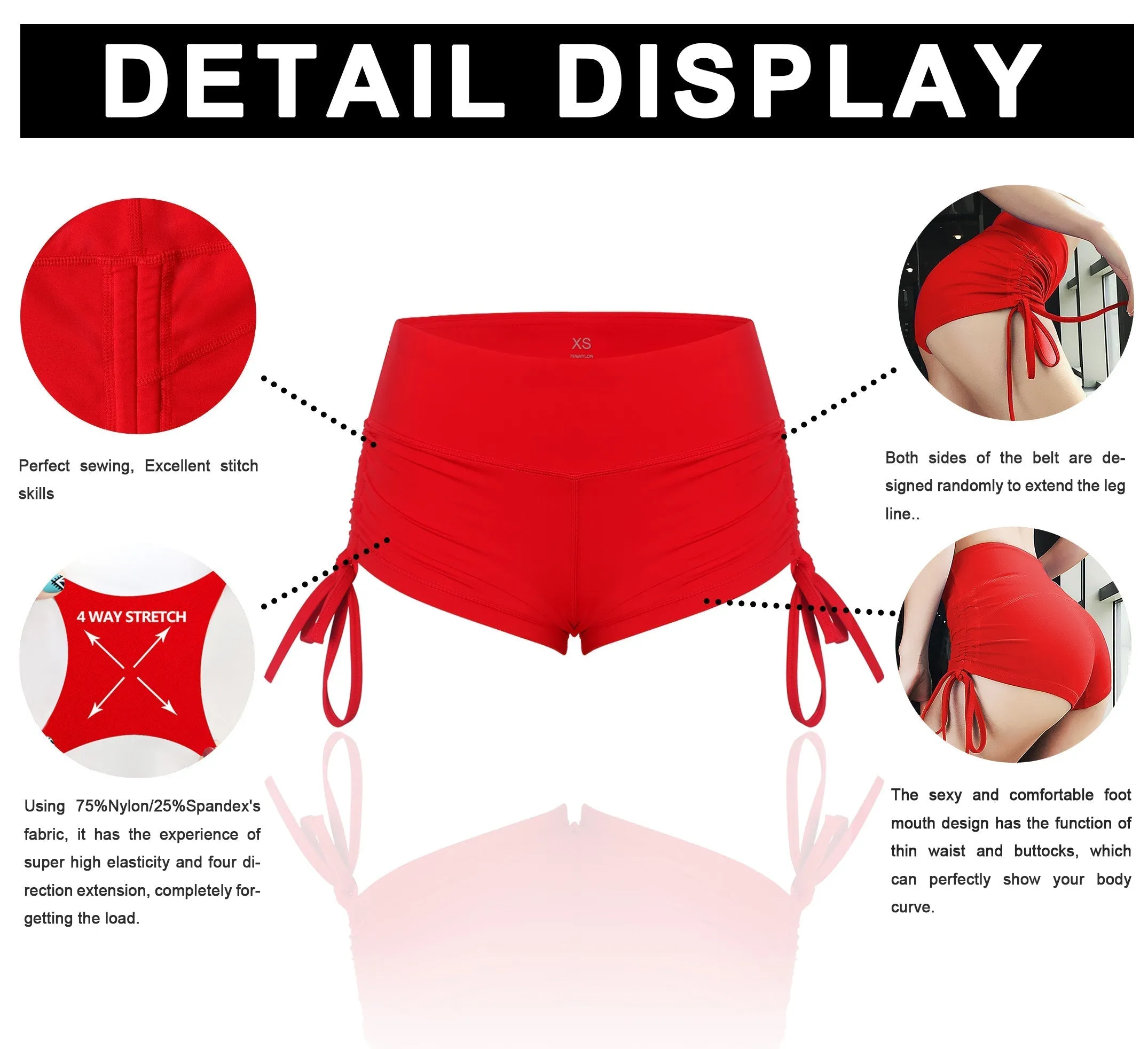 Side Drawstring Hot Shorts shadowcharcoal_yogastudio