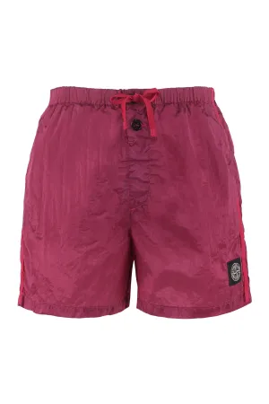 Stone Island Compass-Patch Drawstring Swim Shorts