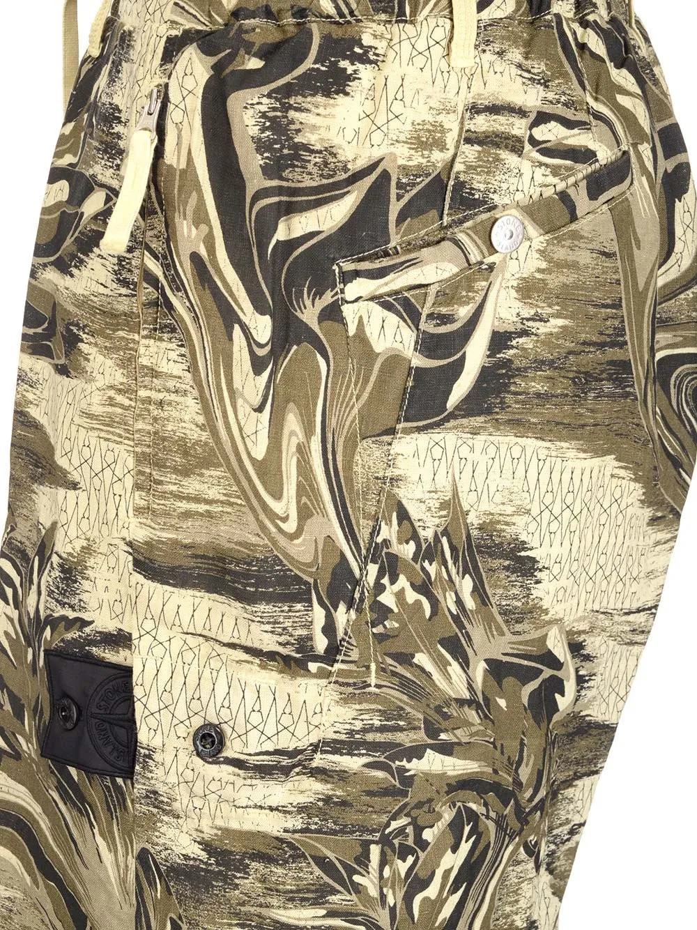 Stone Island Shadow Project Marbled Print Drawstring Shorts