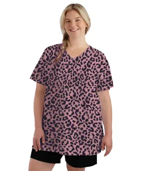 Stretch Naturals Lite V-Neck Short Sleeve Top Jungle Rose Print - FINAL SALE