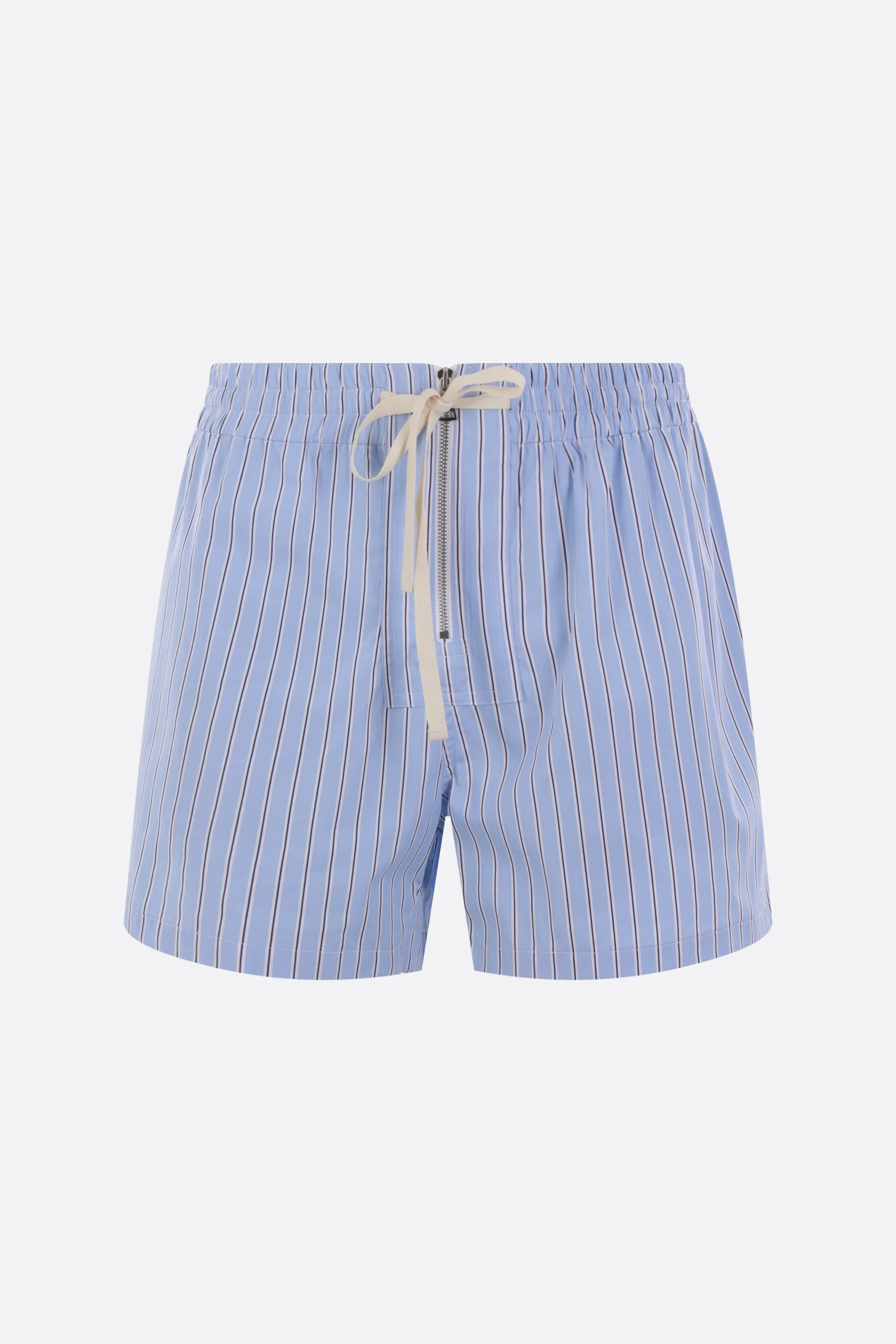 striped poplin shorts
