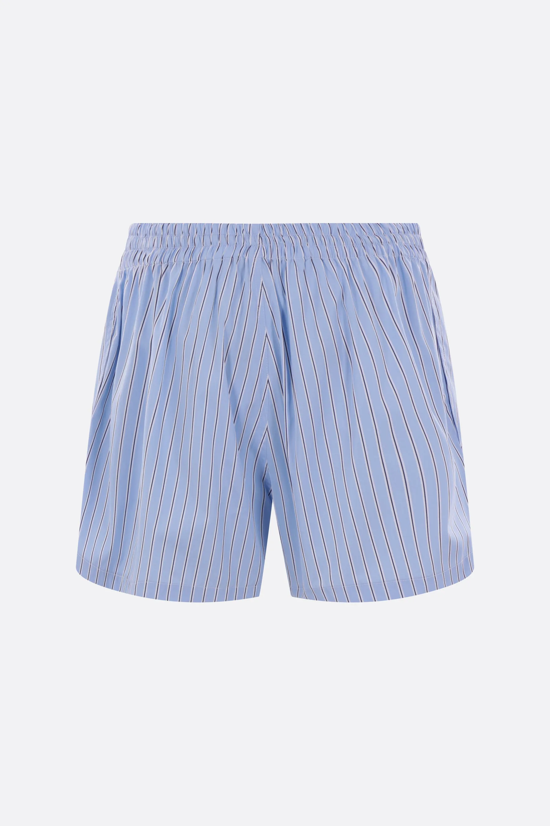 striped poplin shorts