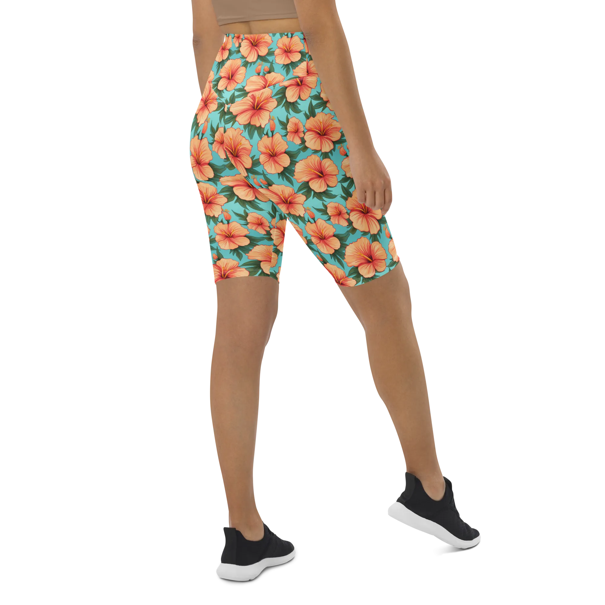 Tropical Hibiscus Bike Shorts