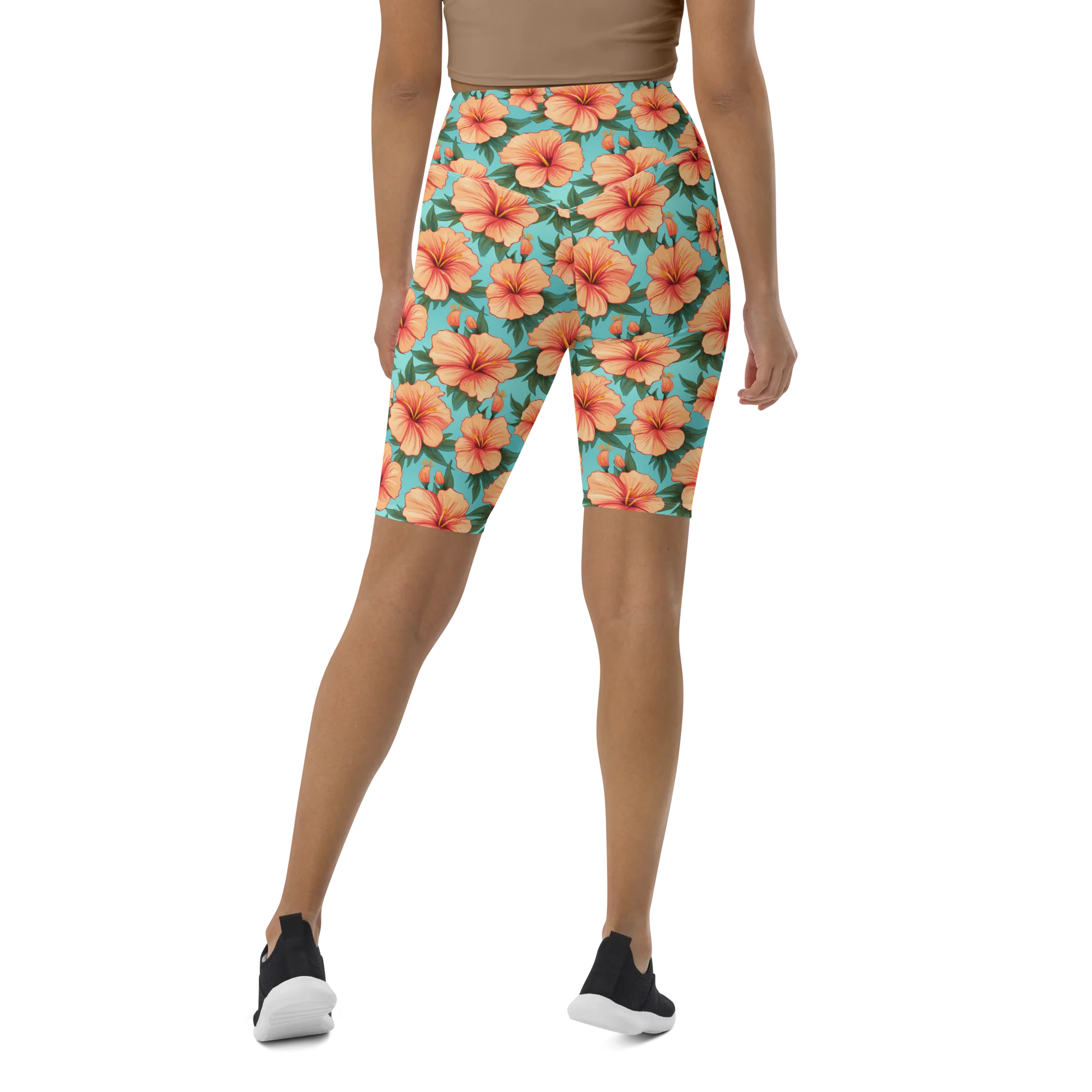 Tropical Hibiscus Bike Shorts