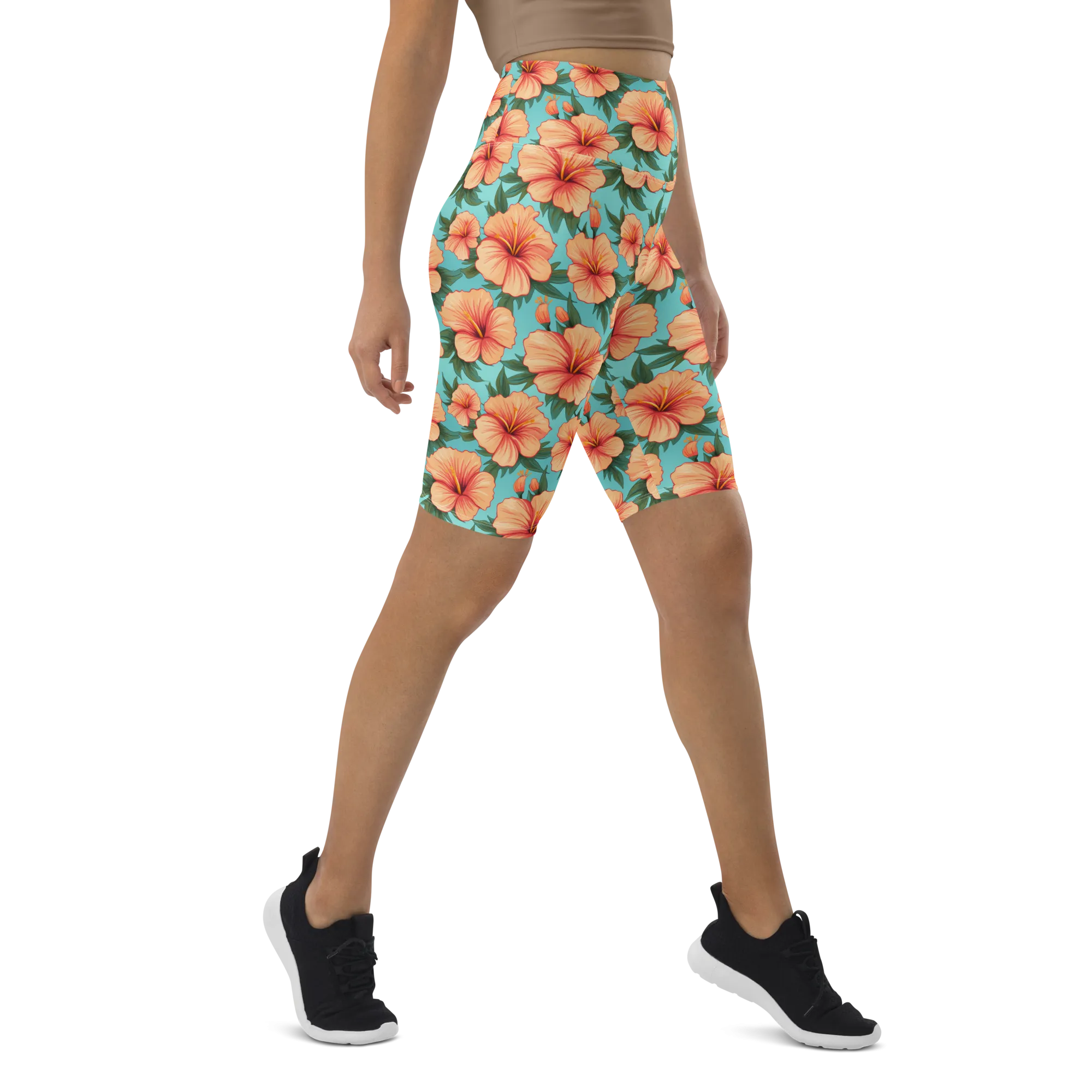Tropical Hibiscus Bike Shorts